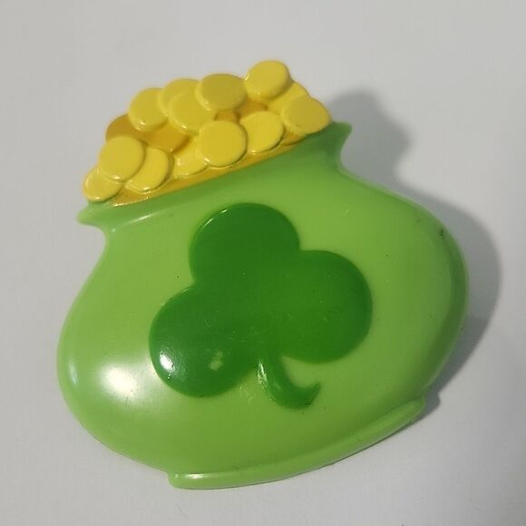 Green and Yellow Pot of Gold Brooch Hallmark - Picture 2 of 4